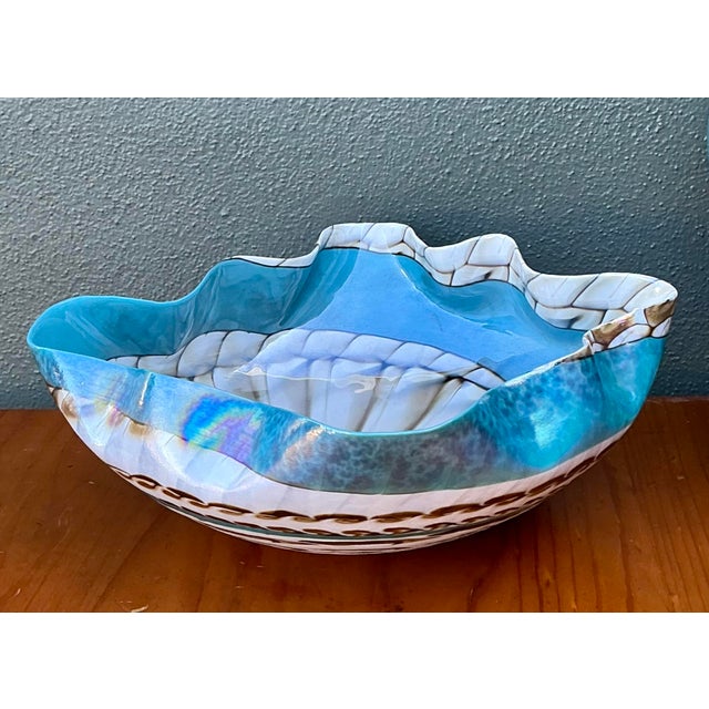 Mid-Century Modern Vintage Italian Glass Bowl After Murano For Sale - Image 3 of 12