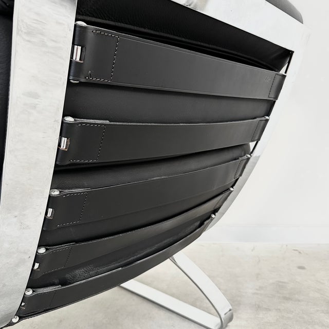 Black Leather Sinus Armchair by Reinhold Adolf for Cor, 2000s For Sale - Image 6 of 14