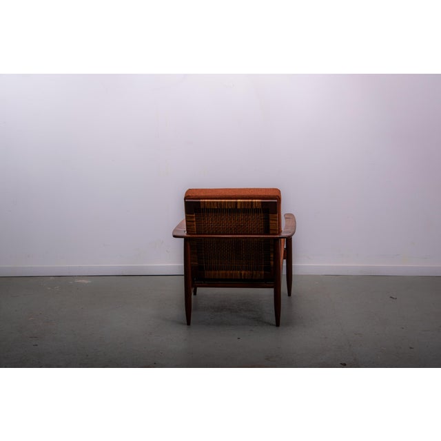 Wood Mid-Century Modern Easy Chair in Teak and Cane, 1970 For Sale - Image 7 of 13
