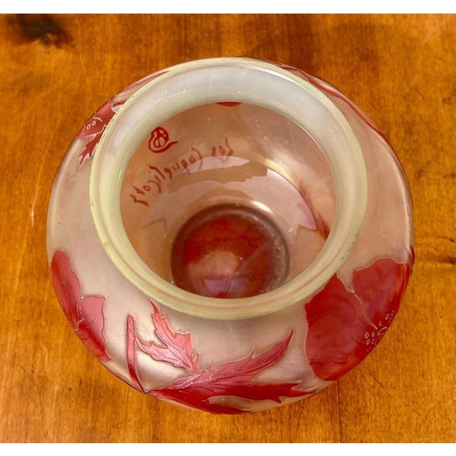 Crystal Vase with Poppies from Cristallerie de Pantin For Sale - Image 10 of 13