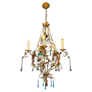 Bette Davis Fruits Murano Chandelier, 1950s For Sale