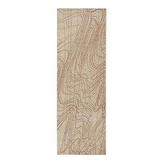 Rug & Kilim’s Distressed Style Abstract Runner in Beige-Brown Geometric Pattern For Sale