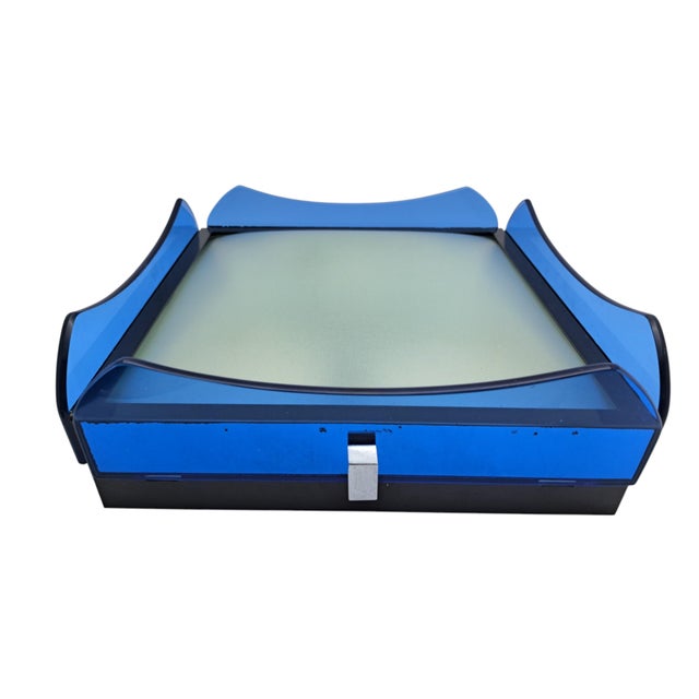 Blue Cut Glass Ceiling Lamp, Veca, 1970s For Sale - Image 13 of 13
