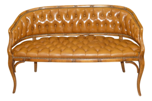 Vintage Chesterfield Style Leather Caramel Two-Seater Sofa, 1960s