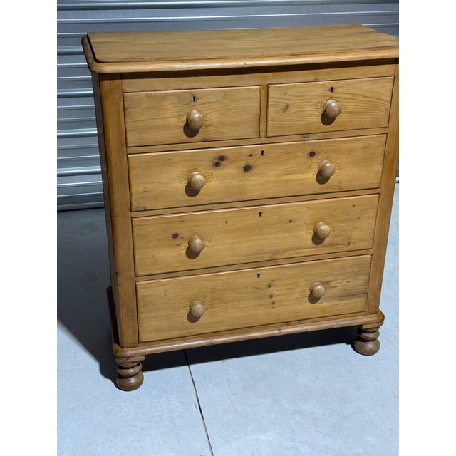 Antique Pine Two Over Three Drawers - Chest of Drawers From England For Sale - Image 4 of 18