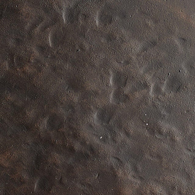 Four Hands Round Side Table In Solid Iron - Bronze Hammered Textured For Sale - Image 10 of 12