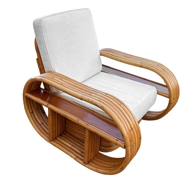 1940s Restored Rattan Six-Strand Shelf Arms Sofa and Chair Set For Sale - Image 9 of 11