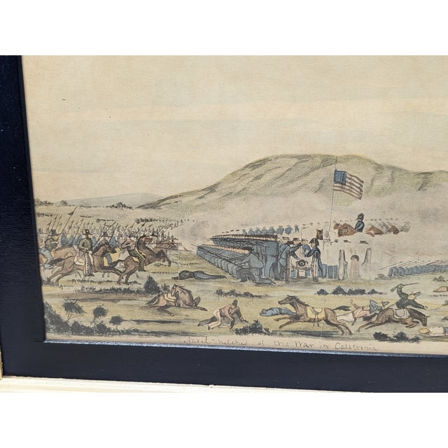 1930s Naval Sketches of the War in California, Lithograph No. 11 William Meyers Framed For Sale In Los Angeles - Image 6 of 6