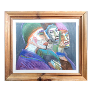 Mid 20th Century Triple Portrait of Performers by Josef Presser (1909-1967)