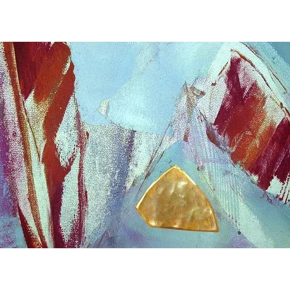 Abstract 1980s "Interspersed" Abstract Original Monotype with Copper and Ink by Jack Eggman For Sale - Image 3 of 3