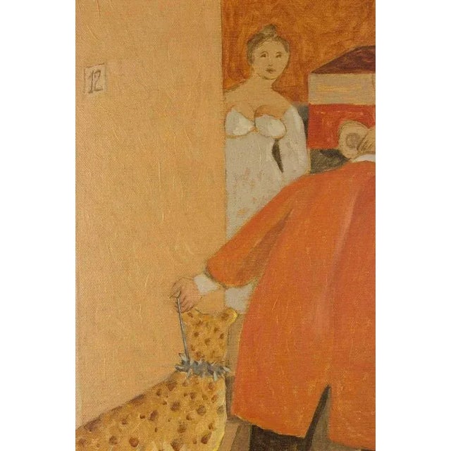 Modern Alberto Gallerati, The 12.10 Walk, Oil on Canvas, 1970s For Sale - Image 3 of 5