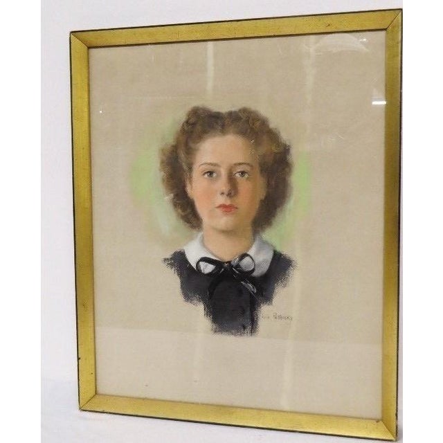 Mid-Century Watercolor Portrait by Vita Petrosky Solomon (1916-2005) For Sale - Image 4 of 5