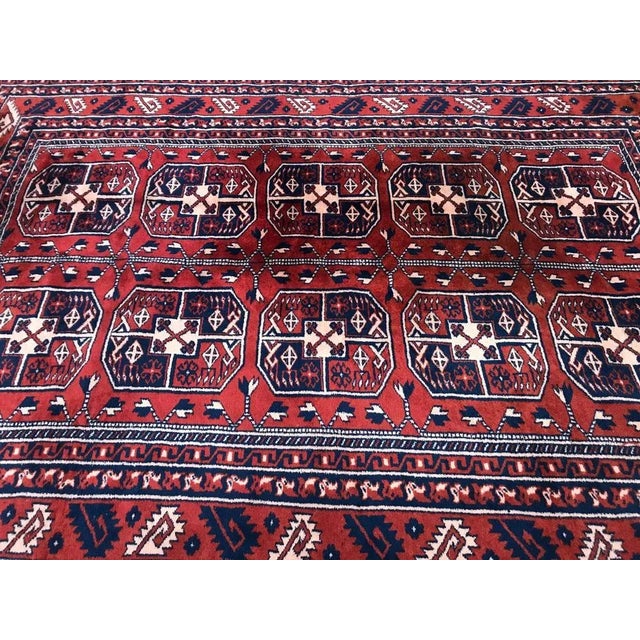 Vintage Fine Turkmen Afghan Boukhara Design Rug For Sale - Image 9 of 16