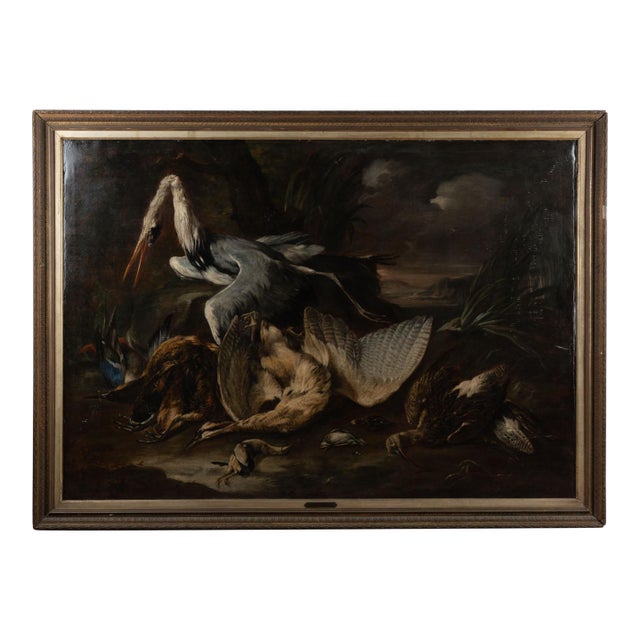 18th Century Original Italian Oil on Canvas Large Still Life by Baldassarre De Caro For Sale