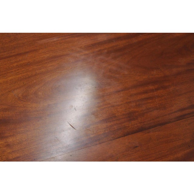 Antique French Empire Carved Mahogany Paw Foot Pedestal Base Round Center Table For Sale - Image 9 of 12