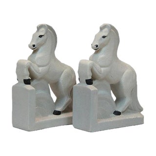 Vintage Art Deco Bookends Attributed to Colette Goueden, Set of 2 For Sale