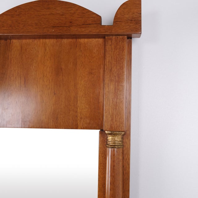 Mirror in Light Mahogany with Columns and Gilt Details, 1860s For Sale - Image 4 of 8