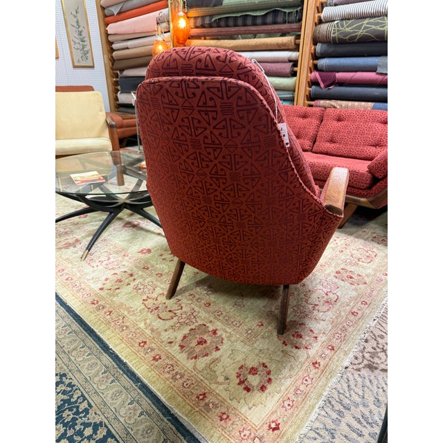 Mid Century Adrian Pearsall, Attributed Lounge Chair With swooping walnut arms Beautiful sculpted legs as well Model...