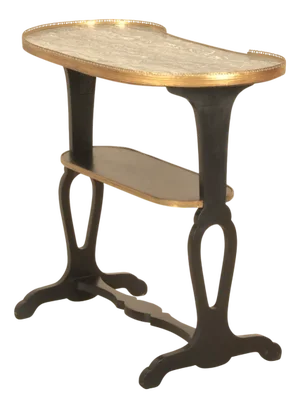 Kidney-Shaped Table with Marble Top, 1890s