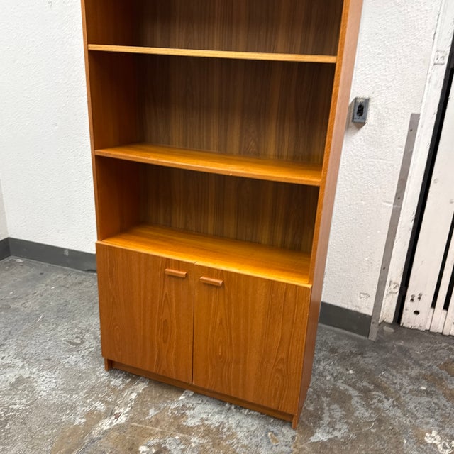 Scandinavian Designs Veneer Bookcase + Storage, Vintage For Sale - Image 11 of 12