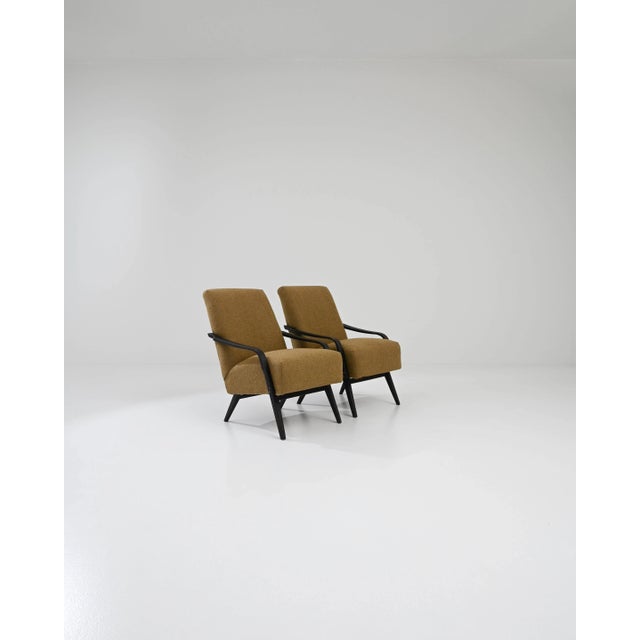 1960s Czech Upholstered Armchairs by TON, A Pair For Sale - Image 9 of 12