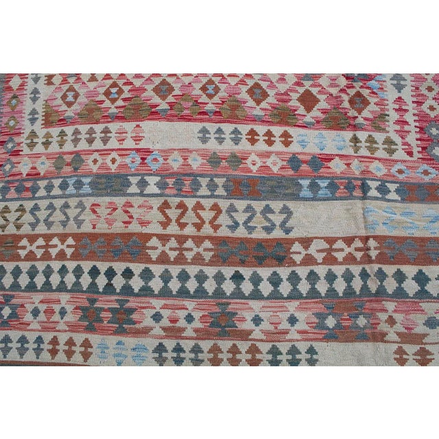 Late 19th Century Antique Vegetable Dyed Handwoven Kilim Wool Rug - 9′8″ × 16′7″ For Sale - Image 4 of 6