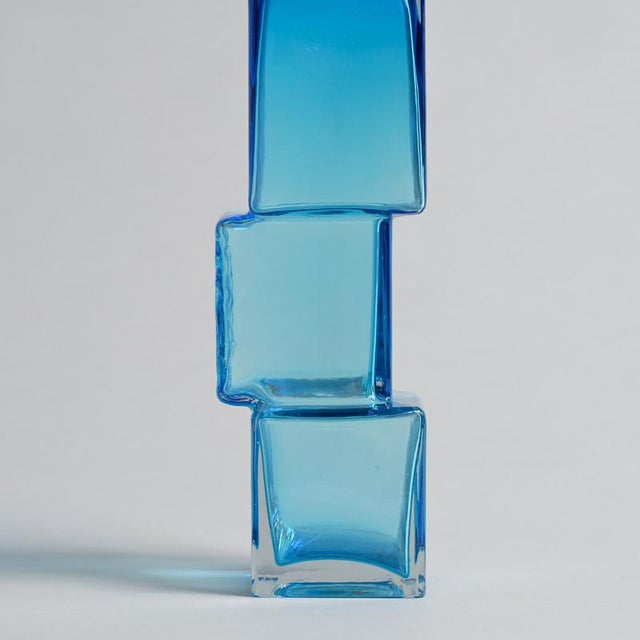 Blue Drunken Bricklayer Vase by Whitefriars Glass, 1960s For Sale - Image 16 of 18