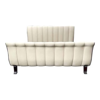 Vintage Channel-Back King-Size Sleigh Bed For Sale