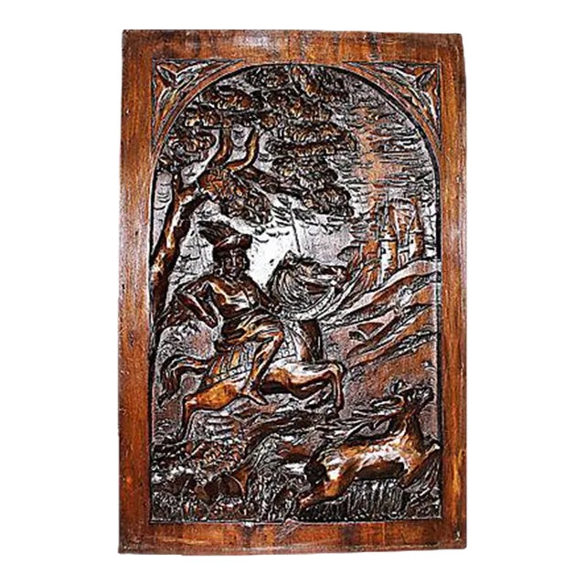 Mid 19th Century French Architectural Wood Carving Panel Plaque For Sale