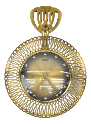 Brass Double Frame Wall Clock from Atlanta Univers, 1960s