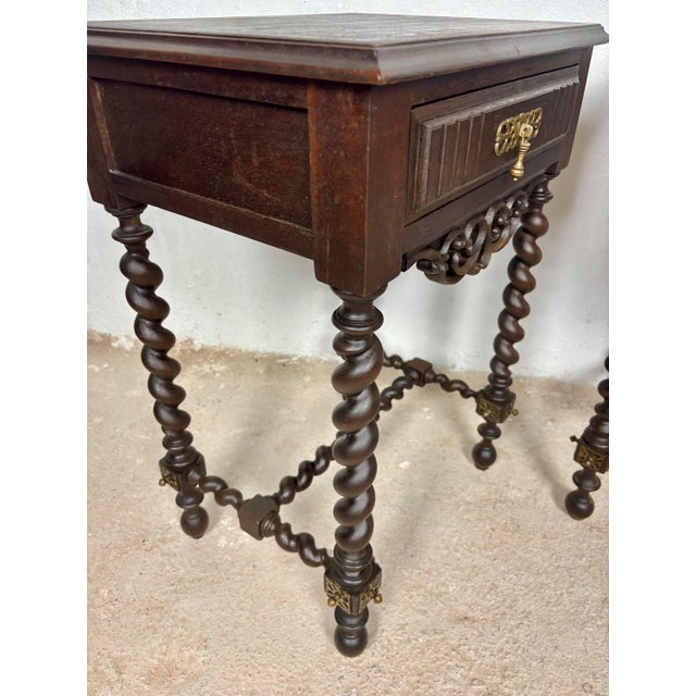 Pair of Spanish Barley Twist Nightstands, 1940s For Sale - Image 14 of 14