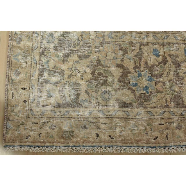 Tabriz Rug 9’4” X 12’3” Pink Wool Vintage Distressed Hand-Knotted Carpet For Sale - Image 12 of 15