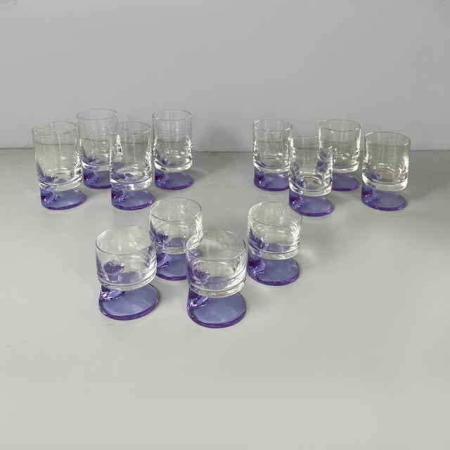 Italian modern smoke glasses by Joe Colombo for Arnolfo di Cambio, 1960s Dinnerware of four set consisting of three smoke...