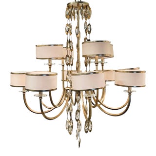 John Richard Transitional Brass Finished Counterpoint Chandelier For Sale