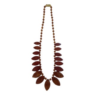 Vintage 1960’s Amber Colored Lucite Necklace For Sale