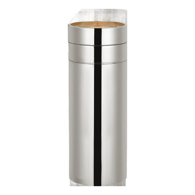 Kelly Wearstler by Visual Comfort Signature Melange 9" Rechargeable Floating Disc Accent Lamp in Polished Nickel with Alabaster For Sale