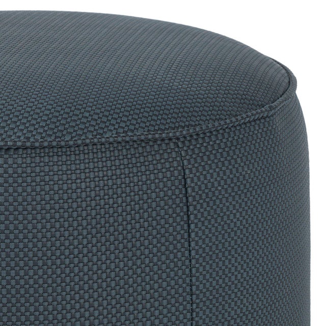 Four Hands Sinclair Round Ottoman - Fresno Cobalt For Sale - Image 4 of 5