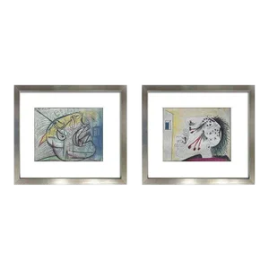 Pablo Picasso Prepatory Guernica Lithograph (2 Pc Set) "Mai. 37" W/Frame