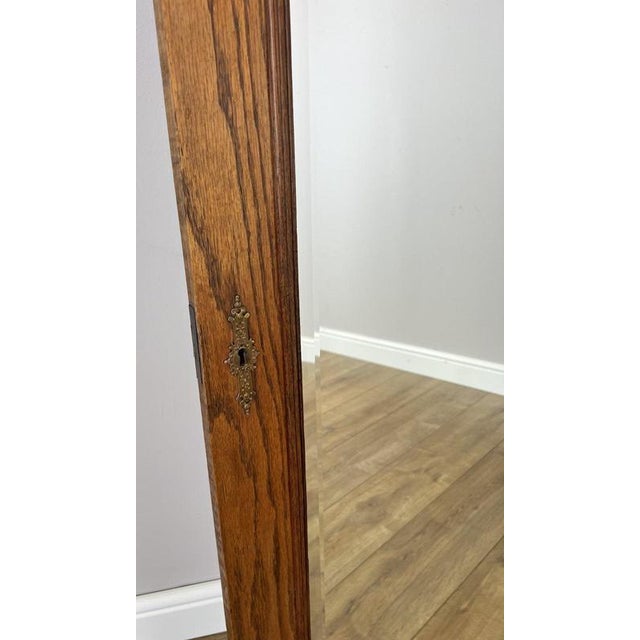 French Style Wall Mirror in Oak For Sale - Image 5 of 9