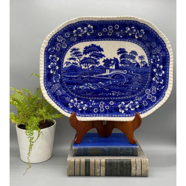 Stunning blue and white tray made by Copeland in England. The patter is Spode's Tower. The maker's mark is stamped on the...