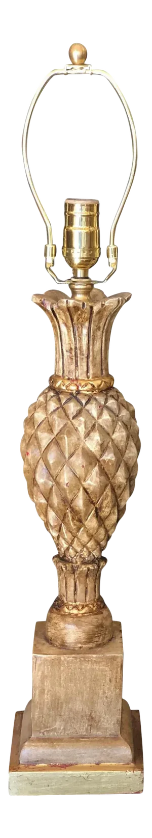 Regency Style Thomas Morgan Carved Pineapple Form Designer Table Lamp