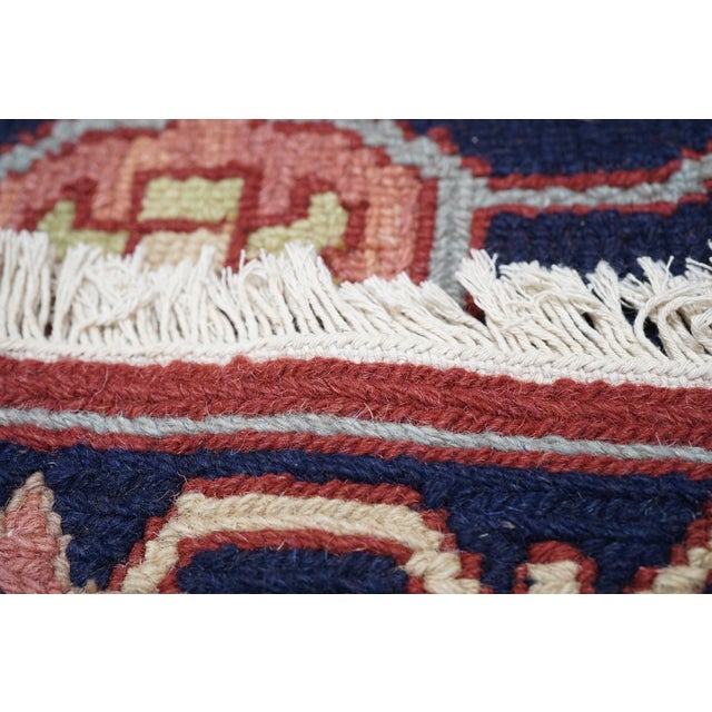 Burnt Orange Turkish Sumak Flat Weave Wool Rug 4'0" X 10'2'' For Sale - Image 8 of 9