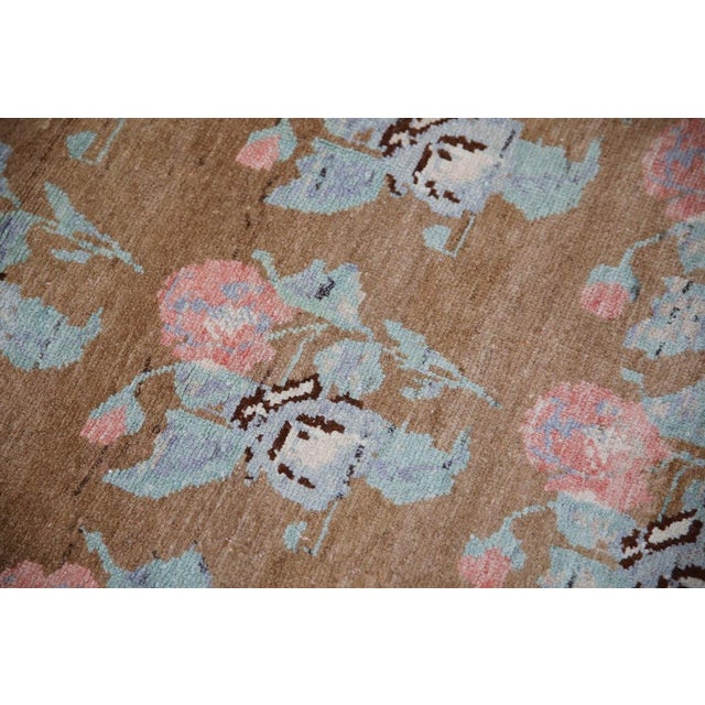 Turkish Oriental Hand Knotted Rug Turkish Vintage Oushak 3'10" x 9'1" For Sale - Image 3 of 8