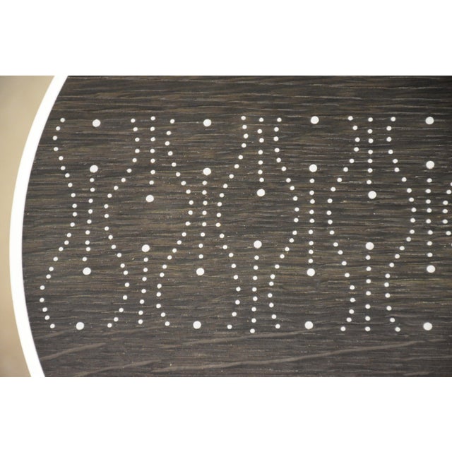 Wood Peter Sandback Ebonized Oak and Inlay Nail Drum End Table For Sale - Image 7 of 9