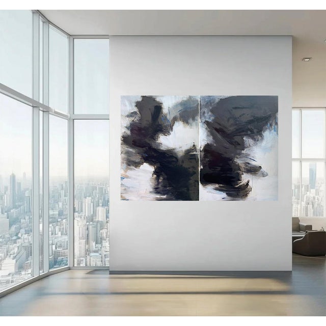 Black Updraft (Diptych) — 48x72 For Sale - Image 8 of 8