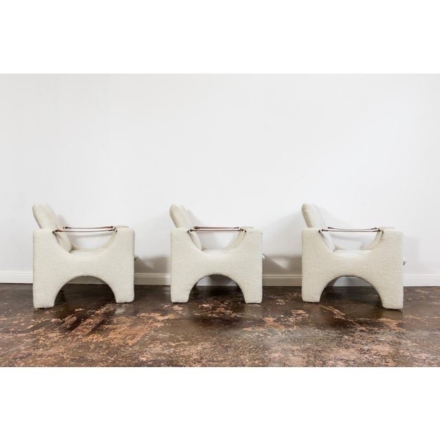 Beige Vintage Geometric Armchairs, 1975, Set of 3 For Sale - Image 8 of 16