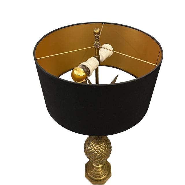 1970s Hollywood Regency Gilt Pineapple Lamp, 1970s For Sale - Image 5 of 6