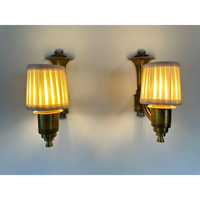 1940s English Bronze Sconces - a Pair For Sale - Image 12 of 12