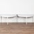 Pair, Gustavian large demi-lune side tables that are each just under 5' wide at back. Turned legs add to the simple grace...