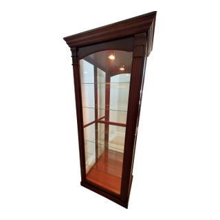 Pulaski Heritage Lighted, Lockable Display Cabinet With Patented Two-Way Sliding Glass Door For Sale